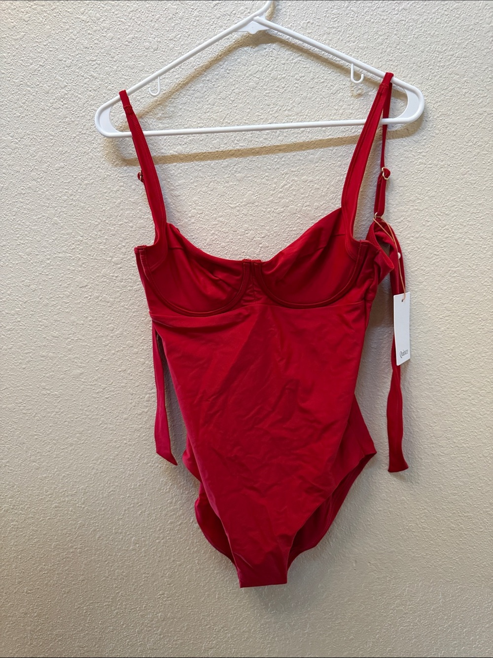 Quince Red Underwire One-Piece Swimsuit